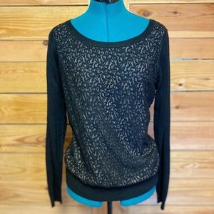 Loft black lace lightweight sweater